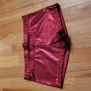 Balera Red Metallic Dance Shorts Small Adult